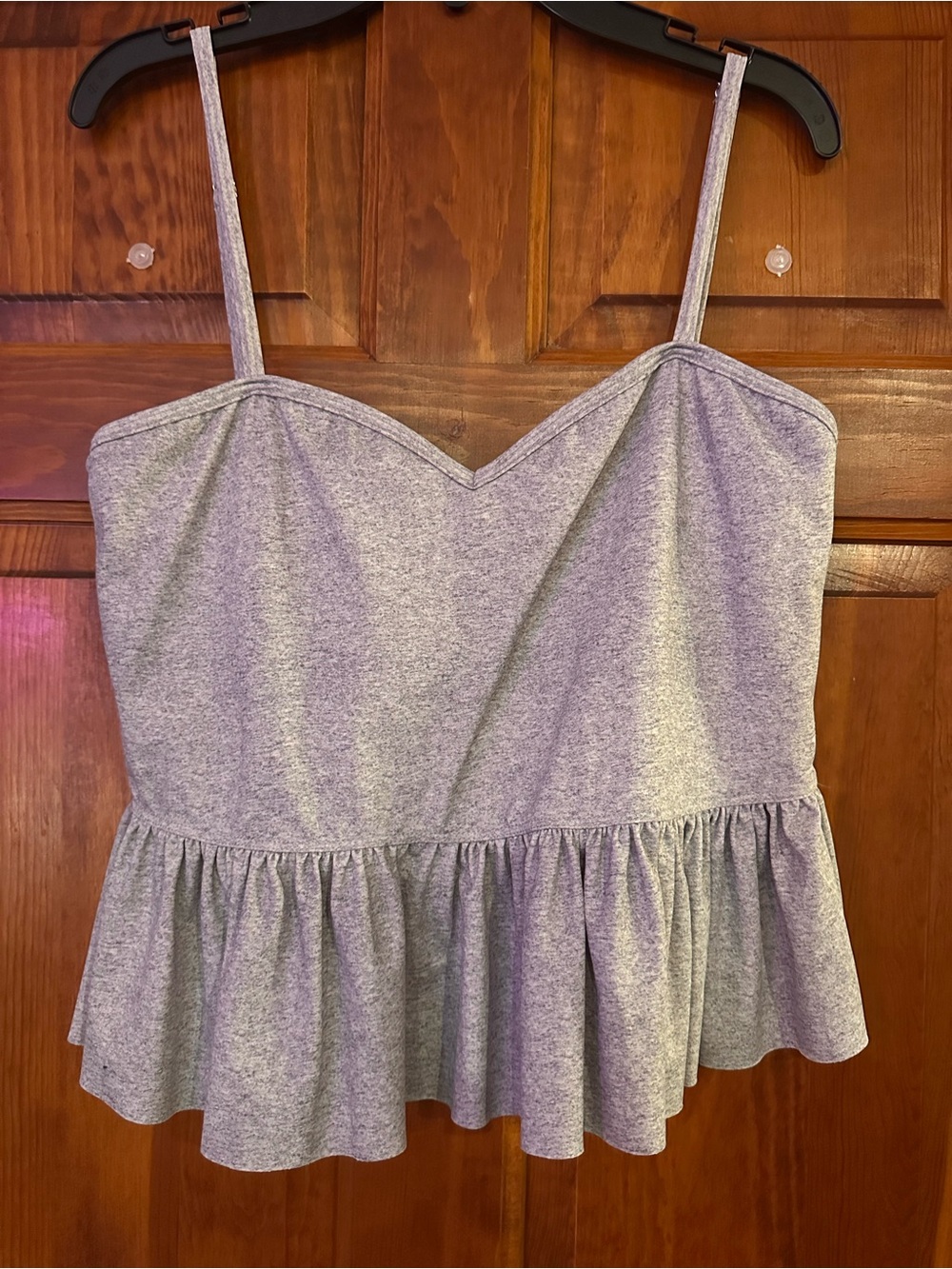 Kortni Jeane Light Gray Bikini Top with Peplum